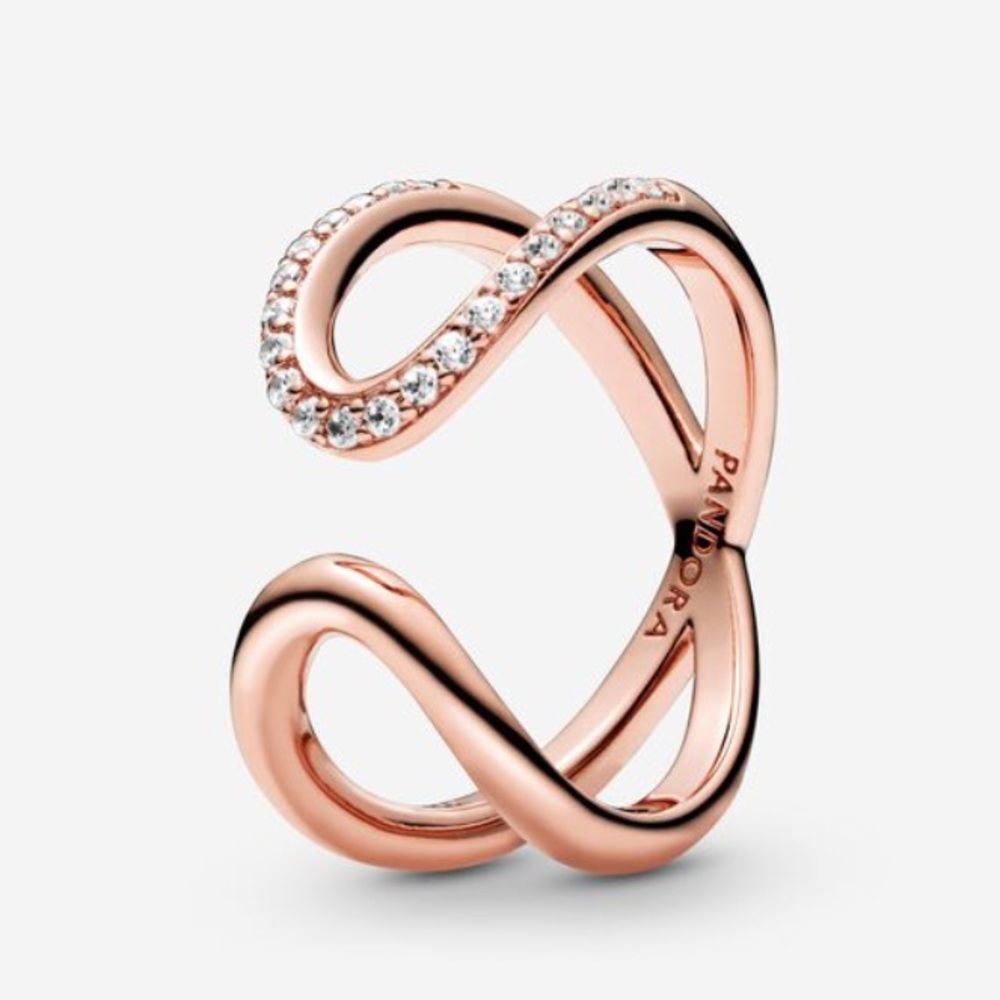 Pandora Wrapped Open Infinity Ring Size 48 (4.5) Rose Gold